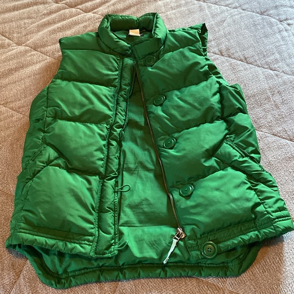 J. Crew Puffer Vest. Green. Size Small. - Picture 2 of 9